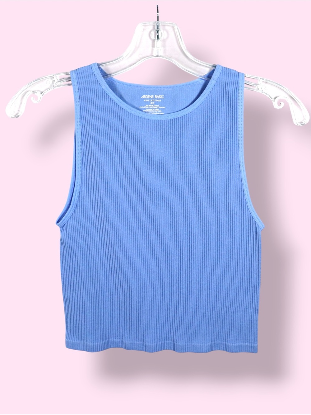 Ardene Ribbed Tank Top Women’s Small Blue Cropped Sleeveless Basic